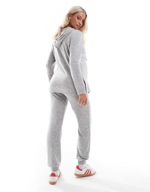 Mamalicious Maternity cuffed jersey sweatpants in light gray melange - part of a set, 4 of 5