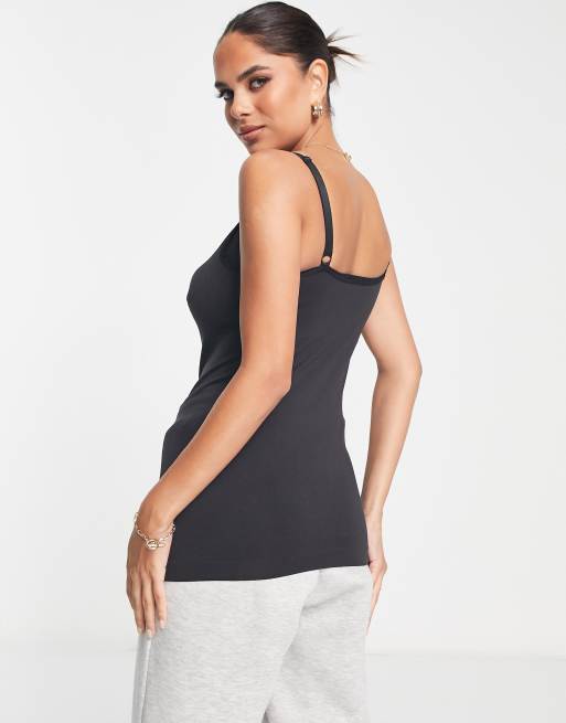 Mamalicious Maternity – Czarny top na ramiączkach do karmienia, 4 z 4