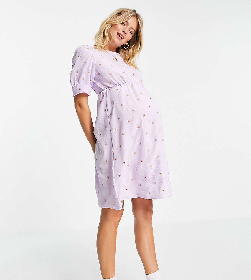 Mama.licious - Mamalicious maternity dress in lilac floral-purple