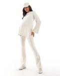 [Mama.licious] Mamalicious Maternity flared sweat pants in cream (part of a set)-White XS Birch