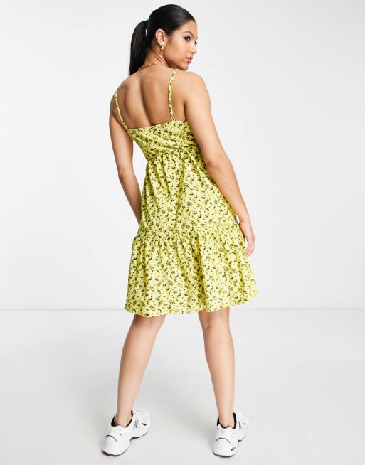 Mamalicious Maternity floral cami dress in yellow