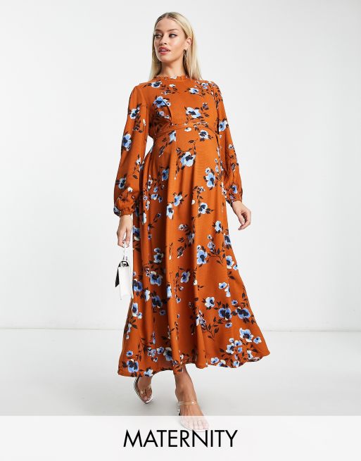 Burnt orange hot sale floral dress