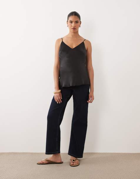 Mamalicious Maternity Fuji over the bump wide leg jeans in dark blue denim - view 1