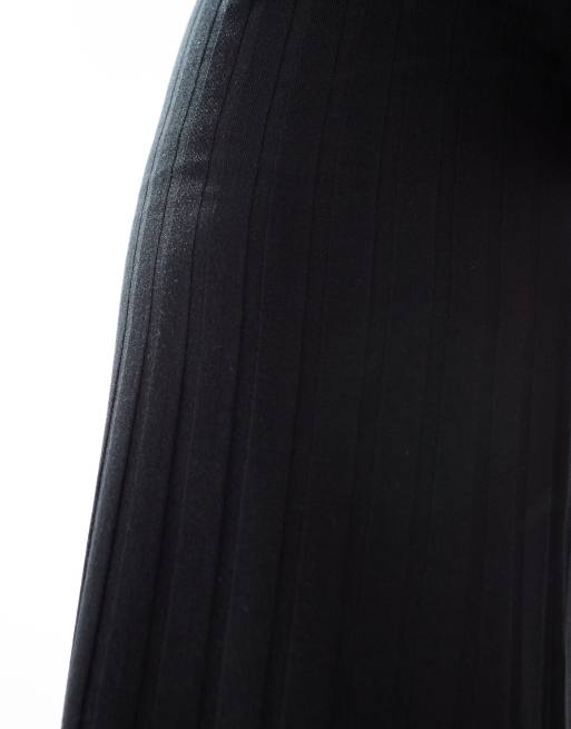 Mamalicious Maternity – Gerippte Hose in Schwarz mit Überbauchbund und weitem Schnitt, Kombiteil, 4 von 5