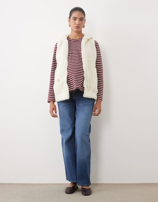 Mamalicious Maternity gilet en polaire teddy 3-en-1 crème, 2 de 4