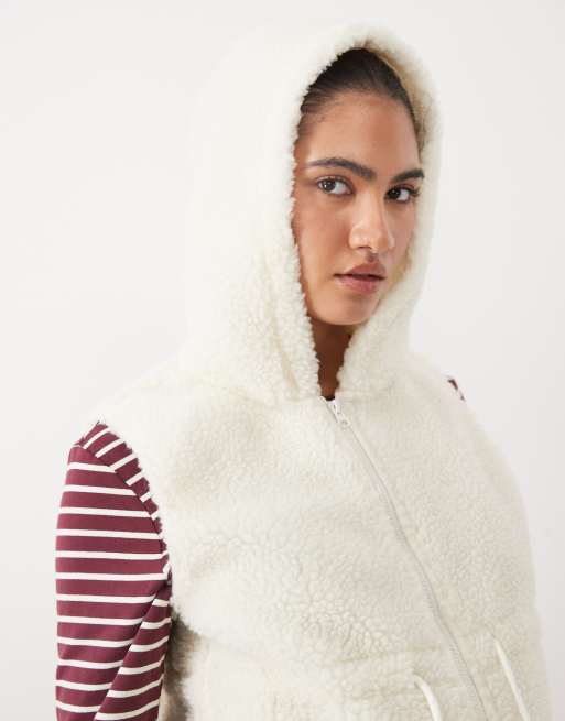 Mamalicious Maternity gilet en polaire teddy 3-en-1 crème, 3 de 4