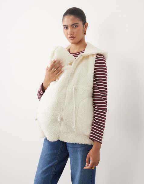 Mamalicious Maternity- Gilet in pile 3-in-1 color panna - view 1