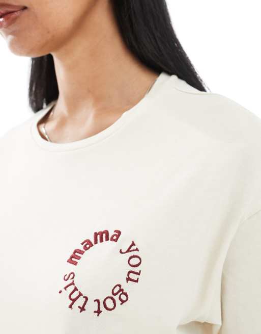 Mamalicious – Maternity – Gräddvit T-shirt med "mama you got this'"-tryck, 3 av 4