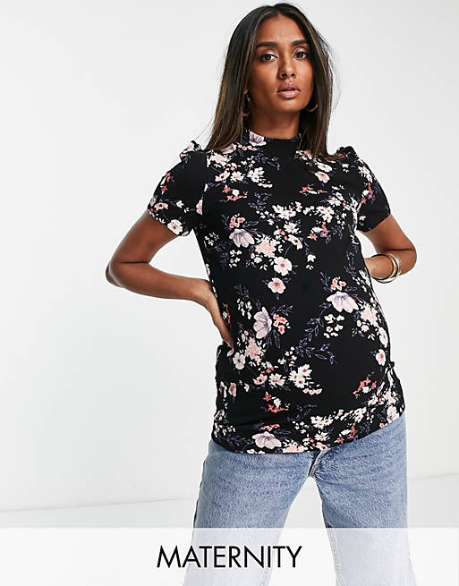Mamalicious Maternity high neck top in floral