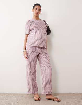 Mamalicious Maternity - Hose in Rosa mit weitem Bein und Vichy-Karo, Kombiteil