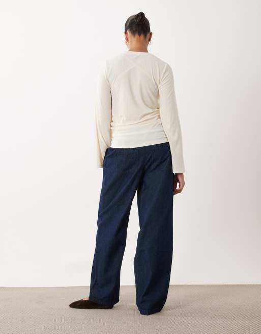 Mamalicious Maternity jean droit à enfiler en denim bleu foncé, 4 de 5