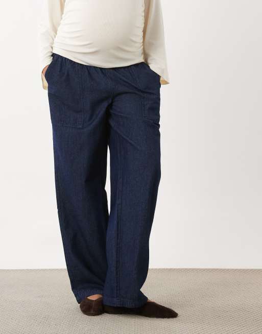 Mamalicious Maternity jeansy o prostych nogawkach w ciemnoniebieskim denimie, 2 z 5