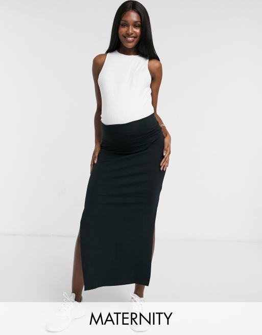 Maternity maxi skirt clearance black