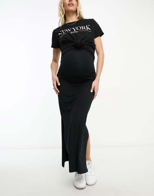 Plus size 2024 maternity maxi skirt