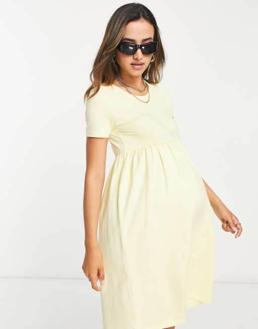 Light yellow maternity dress sale