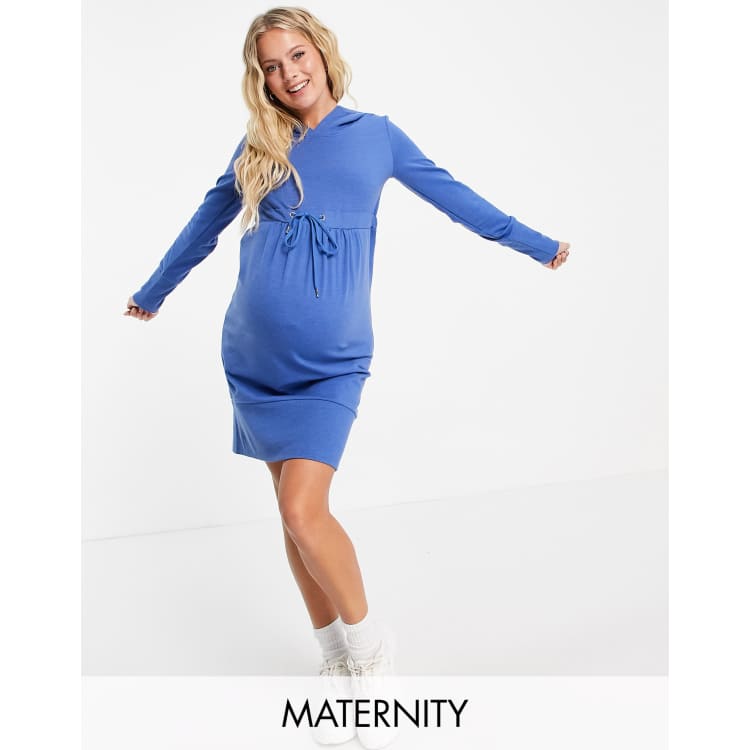 Blue maternity hot sale sweater dress