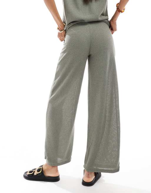 Mamalicious Maternity knit wide leg pants in khaki - part of a set, 5 of 5