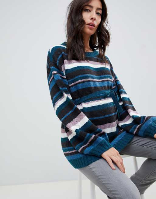 Mamalicious maternity knitted stripe jumper ASOS