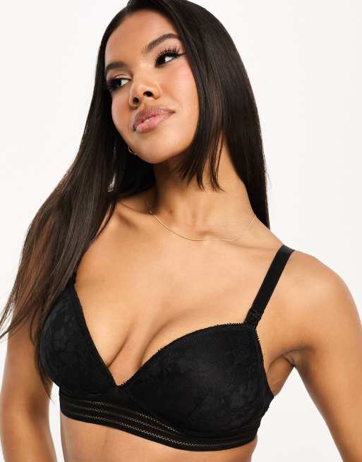 Boux Avenue A-DD cup lounge wireless bra in black