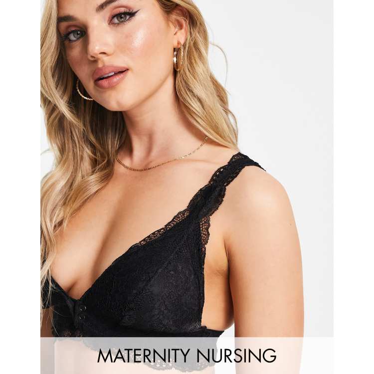 Mamalicious Maternity Black Lace Nursing Bra - Matalan