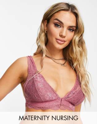 Mama.licious Mamalicious Maternity lace nursing bra in deep pink | Smart  Closet