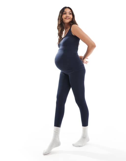 Mamalicious Maternity - Leggings senza cuciture color zaffiro scuro in coordinato
