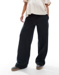[Mama.licious] Mamalicious Maternity linen touch wide leg pants in black XS Black