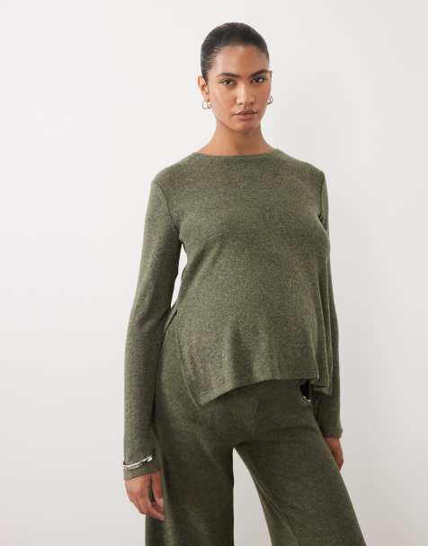 Mamalicious Maternity long sleeve jersey top co-ord in forest green - view 1