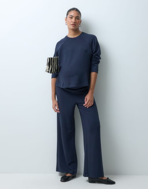 Mamalicious Maternity long sleeve jersey top co-ord in navy, 2 of 5