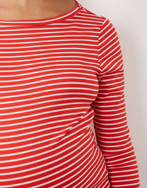 Mamalicious Maternity long sleeve t-shirt in red and pink stripe, 2 of 4