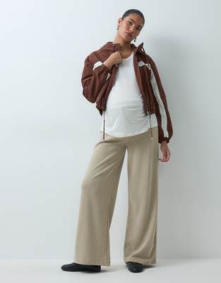 Mama.licious Mamalicious Maternity Loose Fit Jersey Trouser In Grey