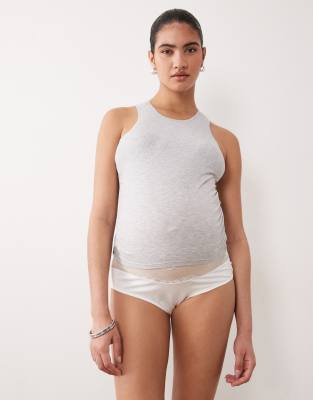 Mamalicious Maternity - Lot de 2 culottes de grossesse en dentelle douce - Blanc 2XL