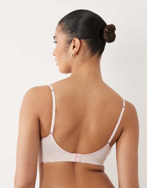 Mamalicious Maternity - Lyserød amme-bralette med blondekant og slå-om-front, 2 af 4