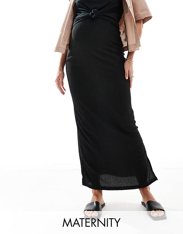 Mama.licious - Mamalicious Maternity maxi column skirt in black