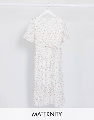 white ditsy floral dress