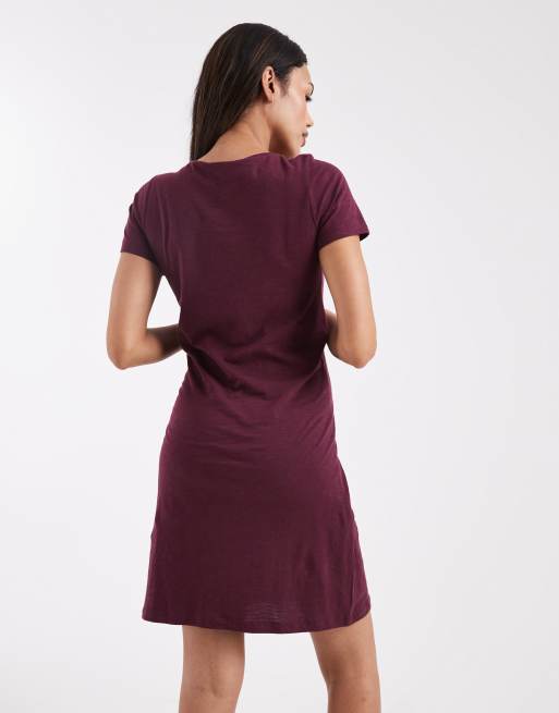 Mamalicious Maternity – Nachthemd in Burgunderrot mit Stillfunktion, 4 von 4