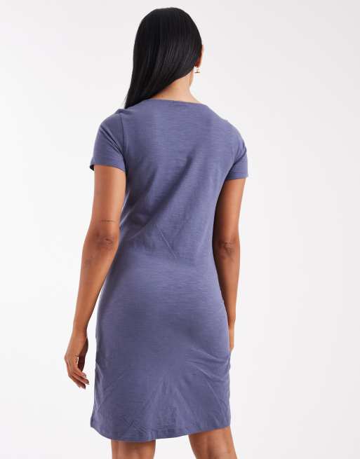 Mamalicious Maternity – Nachthemd in Dunkelblau mit Stillfunktion, Umstandsmode, 3 von 4