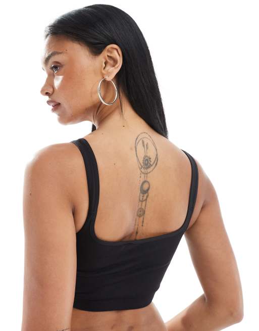 Mamalicious Maternity – Nahtloser Sport-BH in Schwarz mit Stillfunktion, 4 von 4