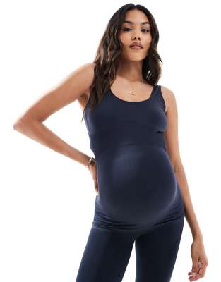 Mama. licious Maternity - Nahtloses Umstands-Trägertop in dunklem Saphir, Kombiteil-Marineblau