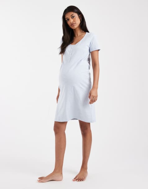 Mamalicious Maternity nightdress with nursing function in heather gray - view 1