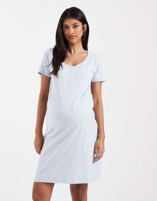 Mamalicious Maternity nightdress with nursing function in heather grey, 2 of 4