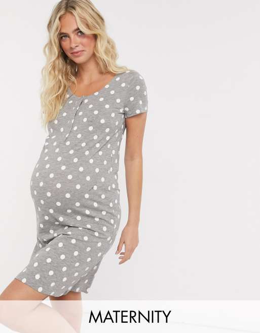 Maternity Polka Dot Tie Shoulder Slips With Thong  Maternity mini dresses,  Stylish maternity outfits, Dresses for pregnant women