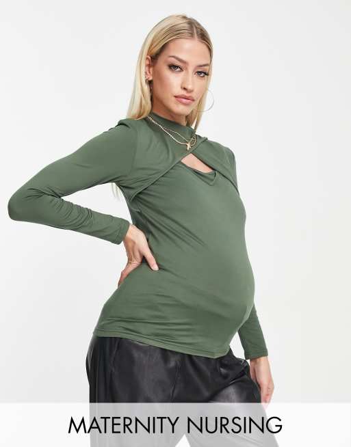 Long sleeve nursing clearance top