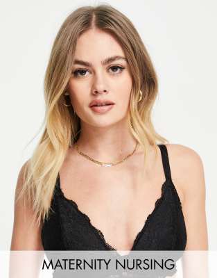 Mamalicious Maternity nursing bra in black lace - BLACK