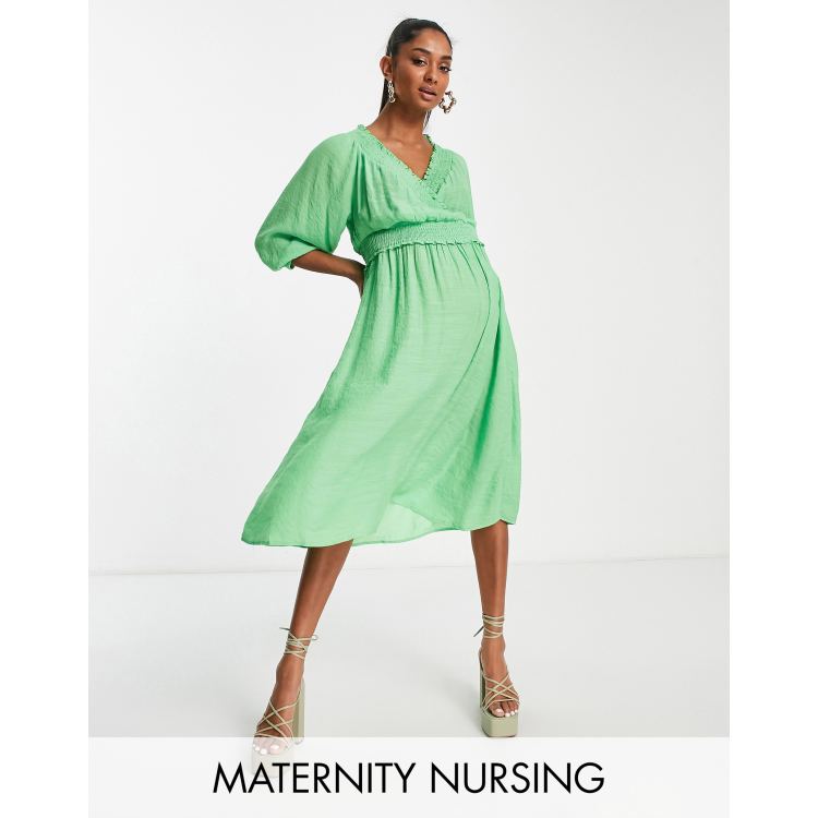 Asos design maternity clearance lace wrap midi dress