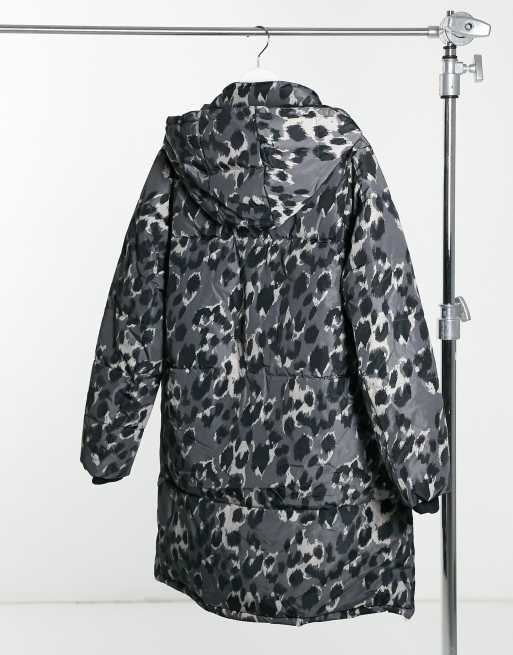 Mamalicious Maternity Nursing padded coat with removeable panel in animal print
