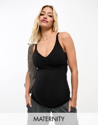 Mamalicious Maternity strapless sculpt bralette with detachable straps in  black