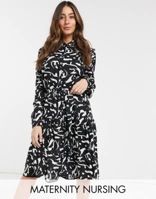 h&m black long sleeve dress