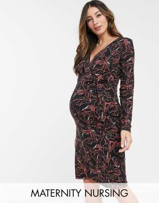 maternity nursing wrap dress