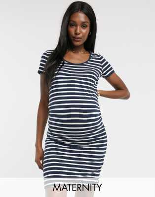 navy striped dress